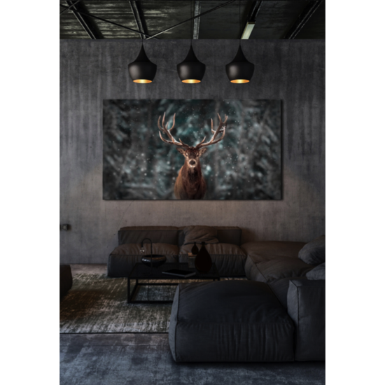 Déco Montagne toile tableau toile sur chassis 120x65 cerf