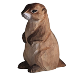 Marmotte assise en bois sculpt 10.4 x 8.8 x 4.8