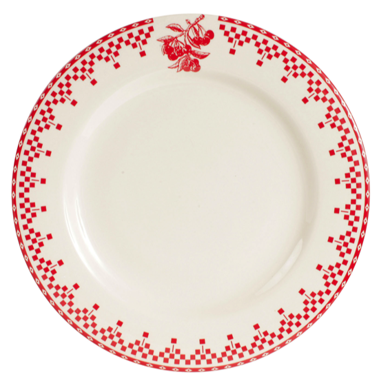Assiette plate Damier Rouge - Comptoir de Famille