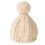 Abat-jour  poser bonnet en laine tricot main - cru 22 cm