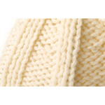 Abat-jour à poser bonnet en laine tricoté main - Écru Ø22 cm