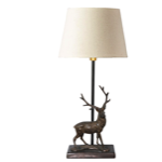 Lampe Cerf  l'coute patine bronze - Chehoma