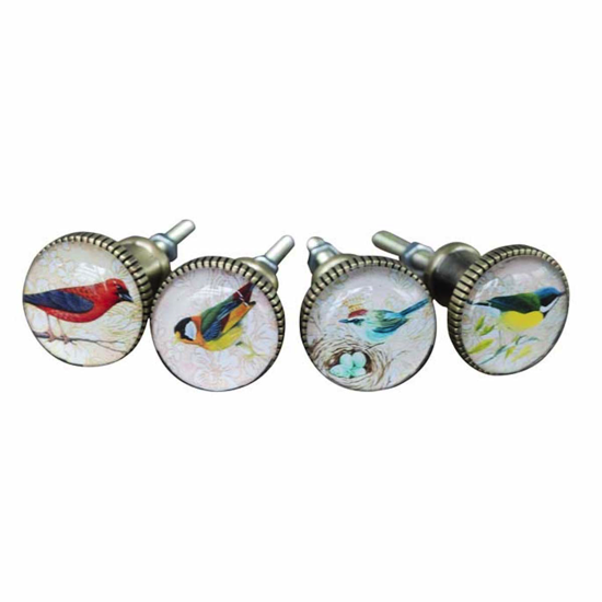 Set de 4 boutons de porte oiseaux perchés - Chehoma