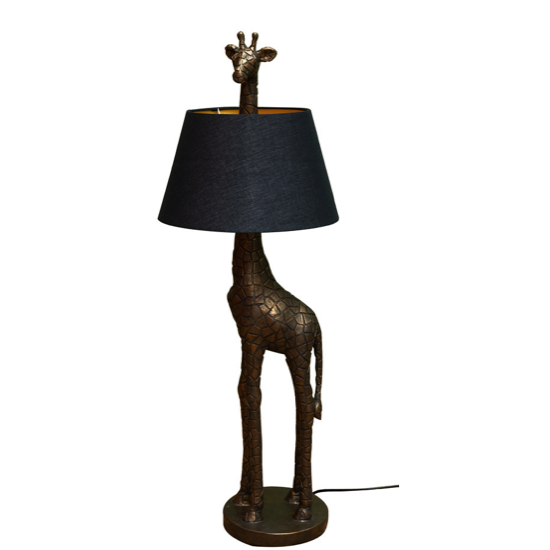 Lampe Girafe dorée et abat-jour - Chehoma