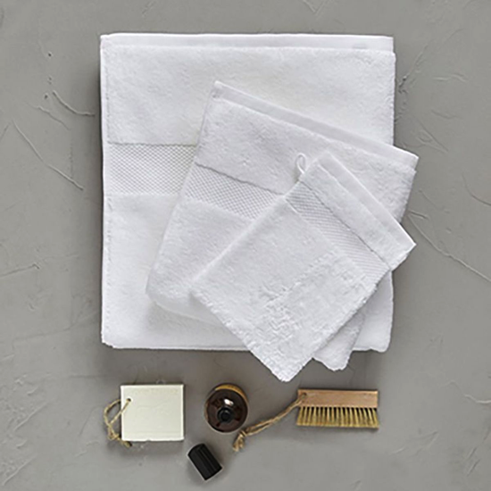 Gant de toilette éponge unie Blanc - 15x21 - Sylvie Thiriez