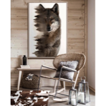 Tableau cadre naturel Loup et Arbres 65x92,5 cm - Pôdevache 