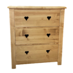 Commode pica massif huil 3 tiroirs - Dcoupe coeur 