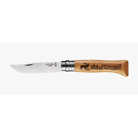 Couteau OPINEL n°8 ANIMALIA Tradition gravé - Cerf